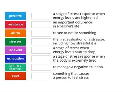 Career Paths Stress and Coping Vocab