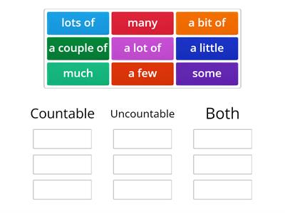 Quantifiers with countable and uncountable nouns