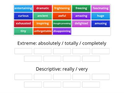 Get Involved B1+ U3 descriptive / extreme adjectives