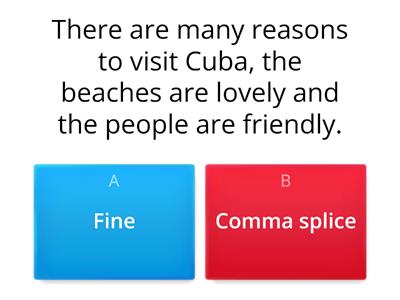 Comma splice or fine?