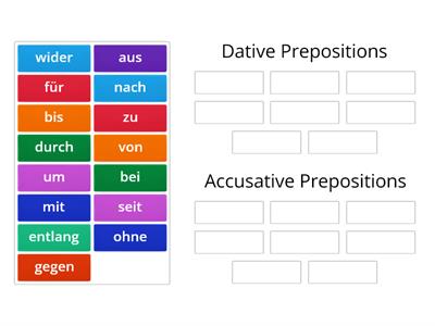 German Prepositions Dative & Accusative