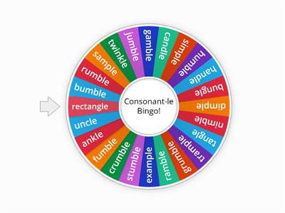 Consonant-le Bingo Word Caller
