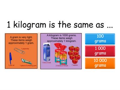 Kilograms and Grams