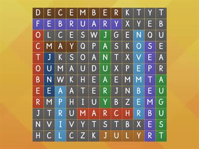 Months - wordsearch