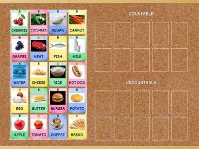 FOOD - UNCOUNTABLE AND COUNTABLE NOUNS