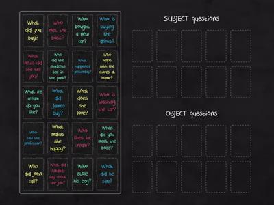 (GT A2) SUBJECT and OBJECT questions