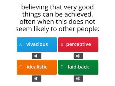 Quiz Personality adjectives Upper Int Adults