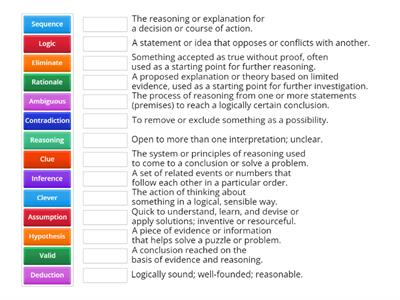 Logic, Reasoning, and Problem Solving Vocabulary