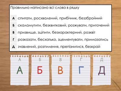 Правопис префіксів (усі питання із сайту Освіта.ua, ЗНО-онлайн)