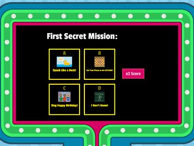 Secret Missions Game Show #1