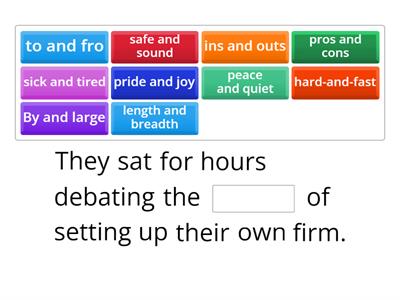 Binomials (Word Pairs) 3 - In Context - Proficiency