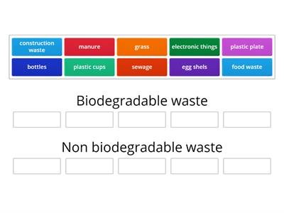 Biodegradable and Non-Biodegradable Objects