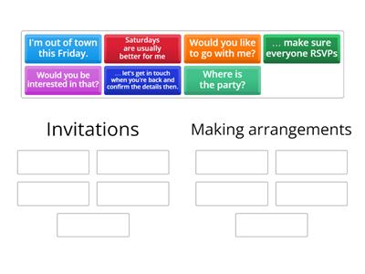 Phrases for making invitations and arrangments