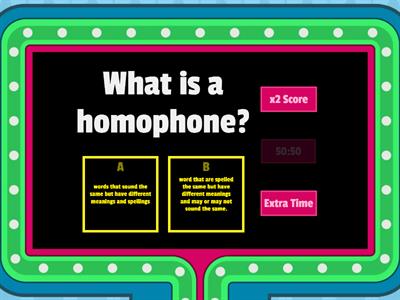 Homophones and Homographs Quiz 