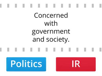 What's the difference? Politics and IR