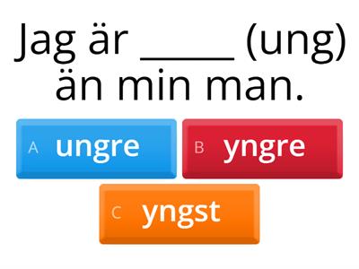 A2 repetera komparativ och superlativ