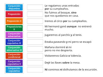 Preposiciones y conjunciones II