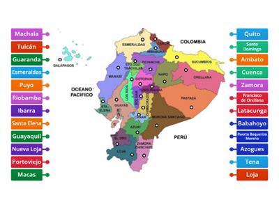 Mapa  Ecuador - Provincias y Capitales