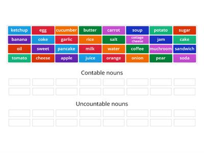 Food countable and uncountable