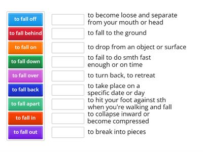 phrasal verb Fall