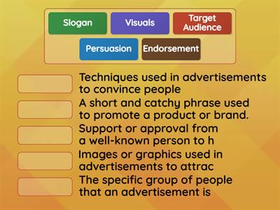 Match the advertisement terms.