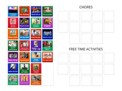 HOUSEHOLD CHORES - FREE TIME ACTIVITIES