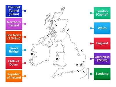 Slepá mapa UK - 7. třída AJ