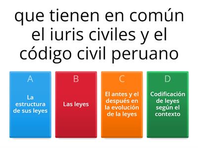 preguntas de la comparación del iuris civiles y el código civil peruano 