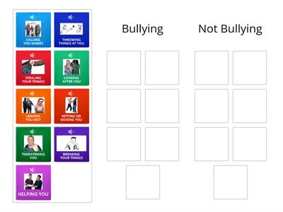Which pictures show bullying behaviour?