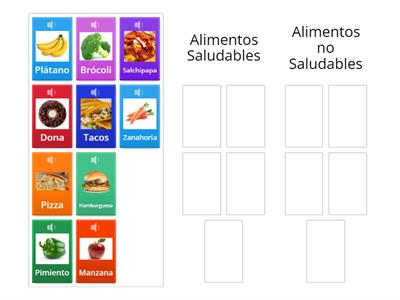 Alimentos Saludables y no Saludables. 