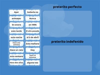 los marcadores temporales preterito perfecto o indefenido