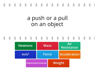 Newton`s 2nd Law of Motion Vocabulary