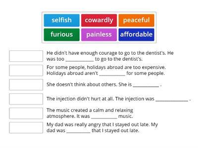 Adjective suffixes 