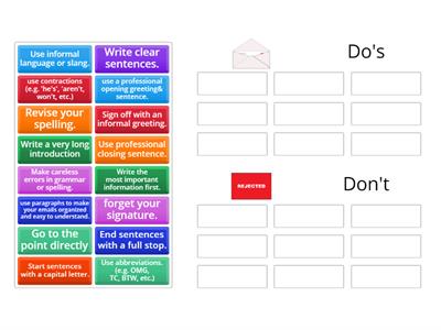 Formal Letter/Email DOS& DON'TS