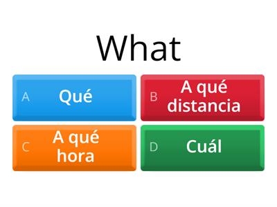 Question words in Spanish 1.1 Quiz