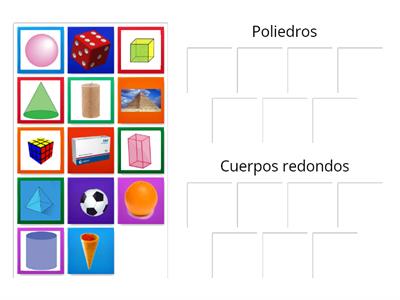 Clasificación de poliedros y cuerpos redondos. 