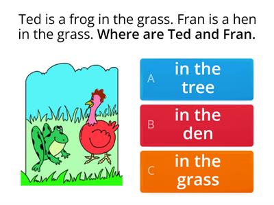 Ted and Fran Comprehension (Initial Consonant Blends)