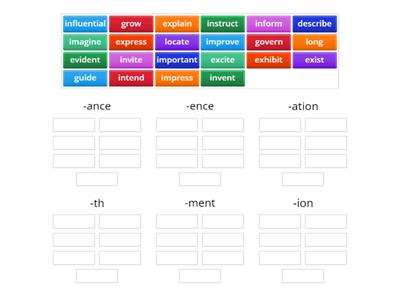 FCE - suffixes to form nouns.