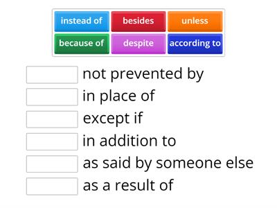 Prepare 5 p.104  prepositions and conjunctions