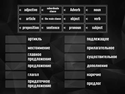 Parts of speech and sentence