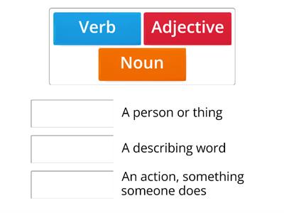 Noun, verb, adjective match up