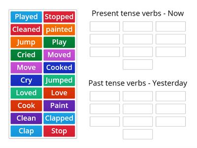 Past tense verbs (regular)