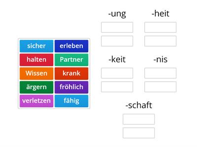 Wortbildung: Nachsilben bei Nomen