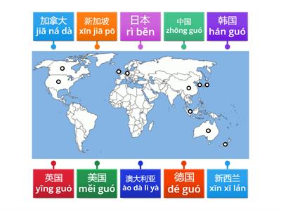 10 countries in Chinese