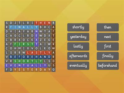 Time Connectives Wordsearch