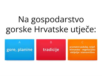 Gospodarstvo gorske Hrvatske