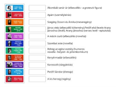 Irodalom 5. - regények, elbeszélések, novellák, levél, elbeszélő költemény