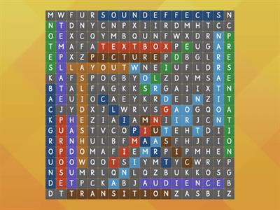 PowerPoint terms wordsearch