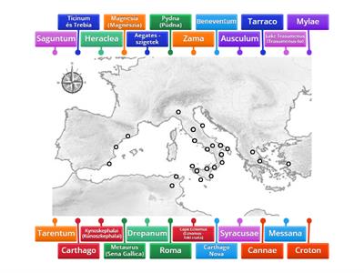 A Római Birodalom kialakulása - A Földközi - tenger medencéjének meghódítása (Kr.e. III - II. század) - térkép 