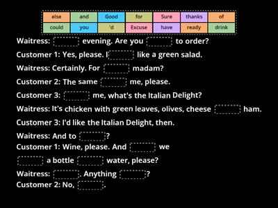 Ordering at a restaurant 